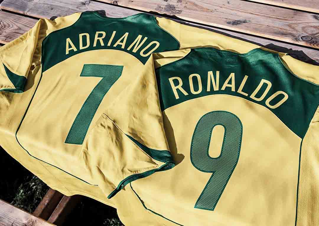 Adriano and Ronaldo shirts for Brazil